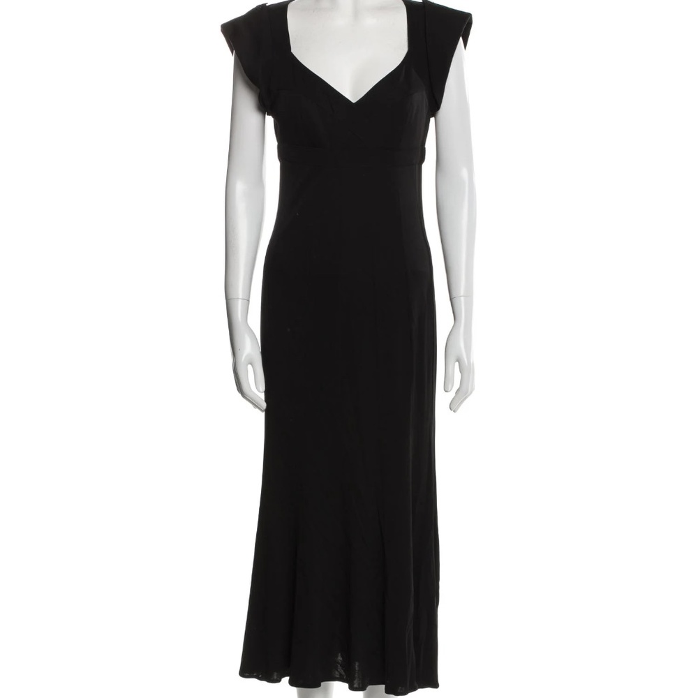 Lagerfeld V-Neck Long Black Dress